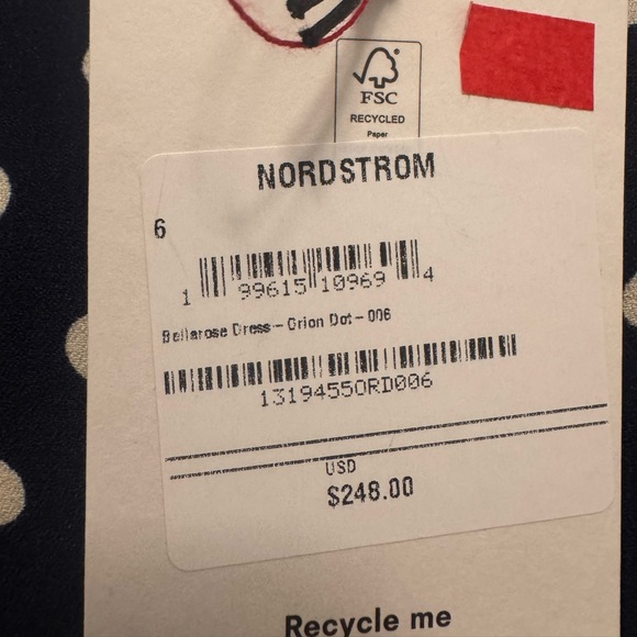 Reformation Navy and White Polka Dot Maxi Bellarose Dress Size 6 - Picture 4 of 4